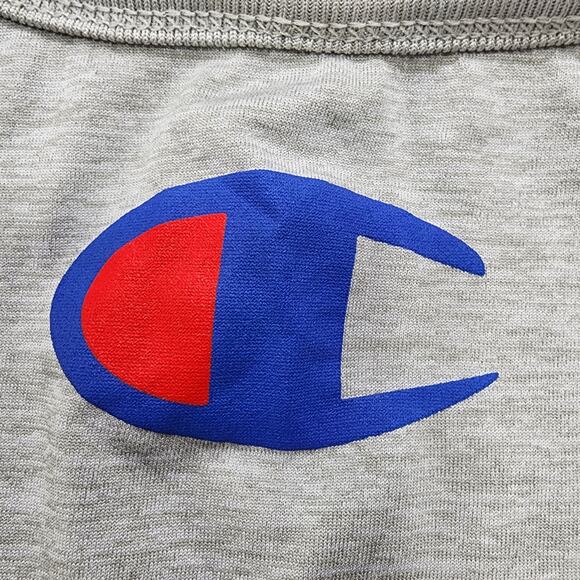 Champion Top Mens Gray White Mesh Reversible Logo Authentic Athletic Activewear - Picture 6 of 9